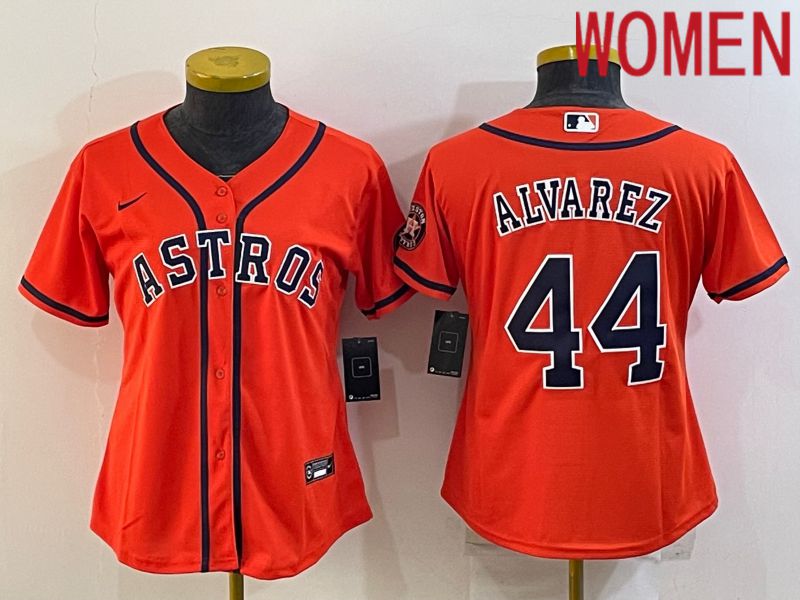 Women Houston Astros 44 Alvarez Orange Game Nike 2022 MLB Jersey